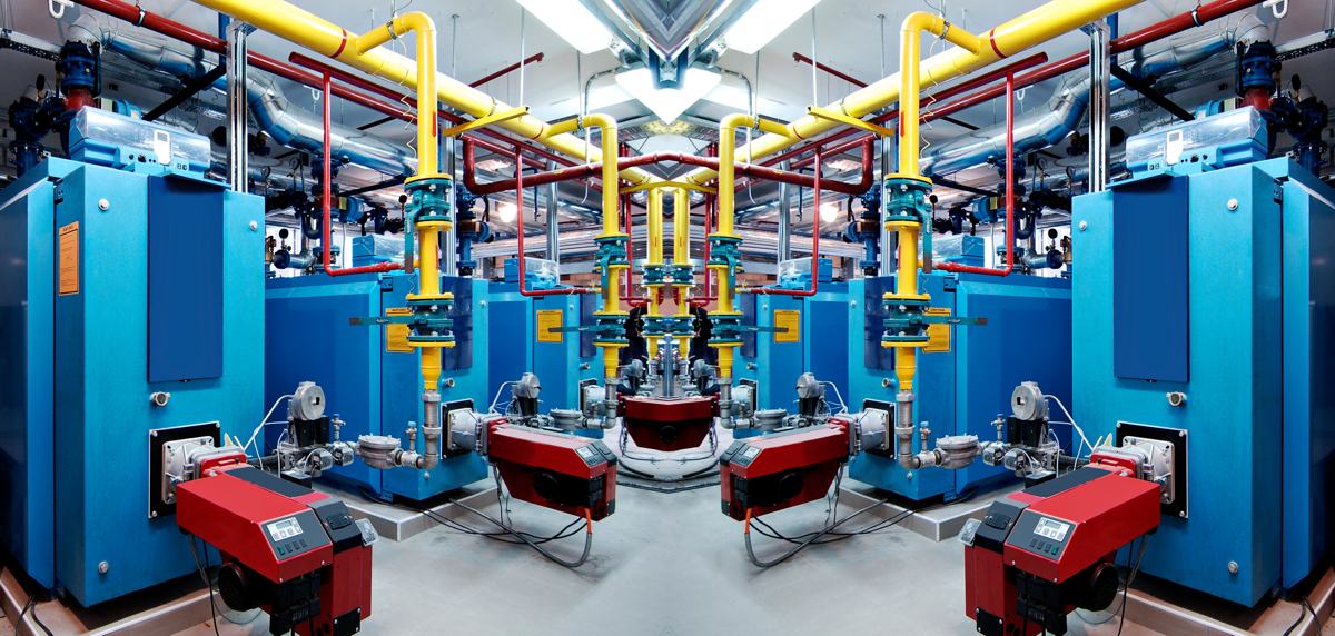 Row of industrial process furnaces