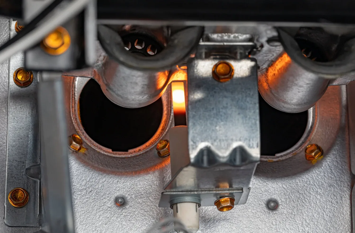 Enclosed combustion equipment installed at an industrial facility
