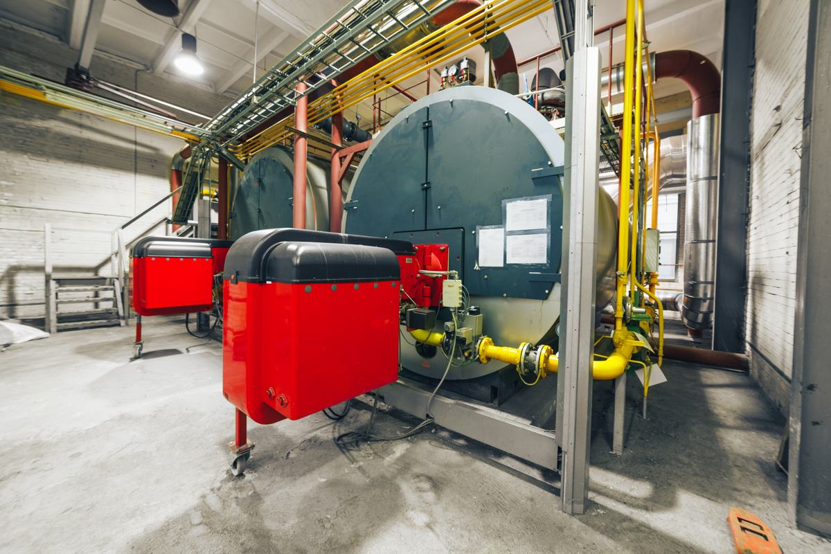 Boiler room serving a wastewater treatment plant
