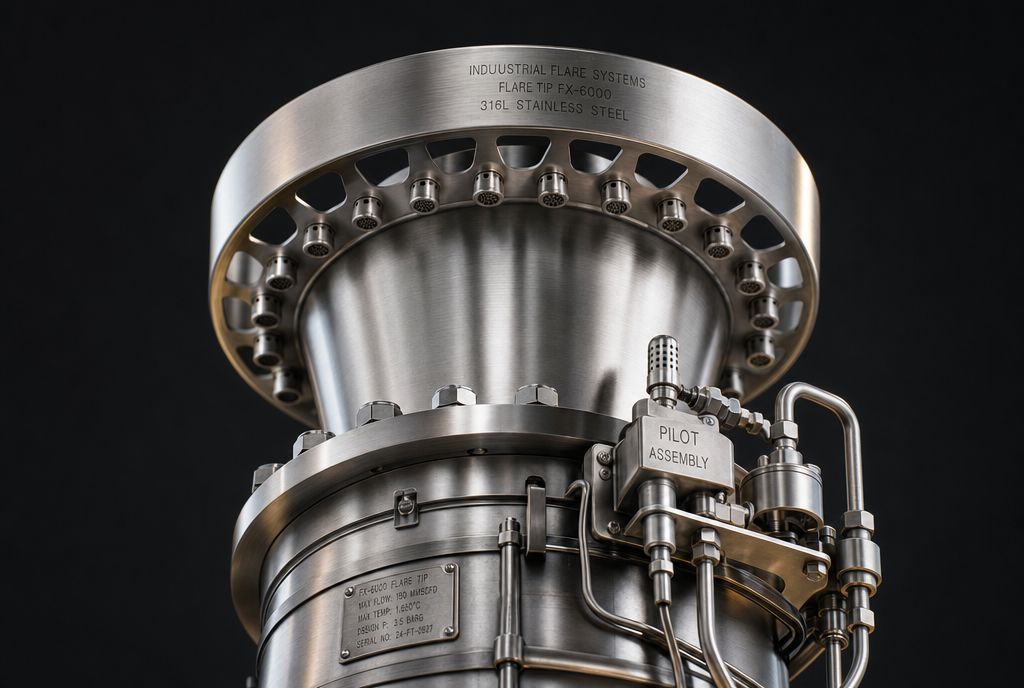 Industrial flare tip FX-6000 pilot assembly in 316L stainless steel